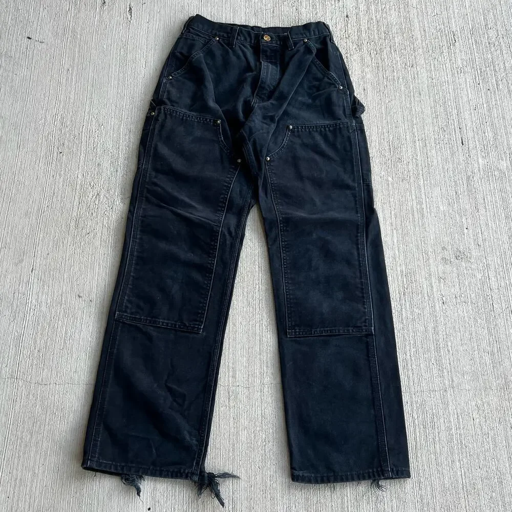 Carhartt faded black double knee work wear carpenter pants